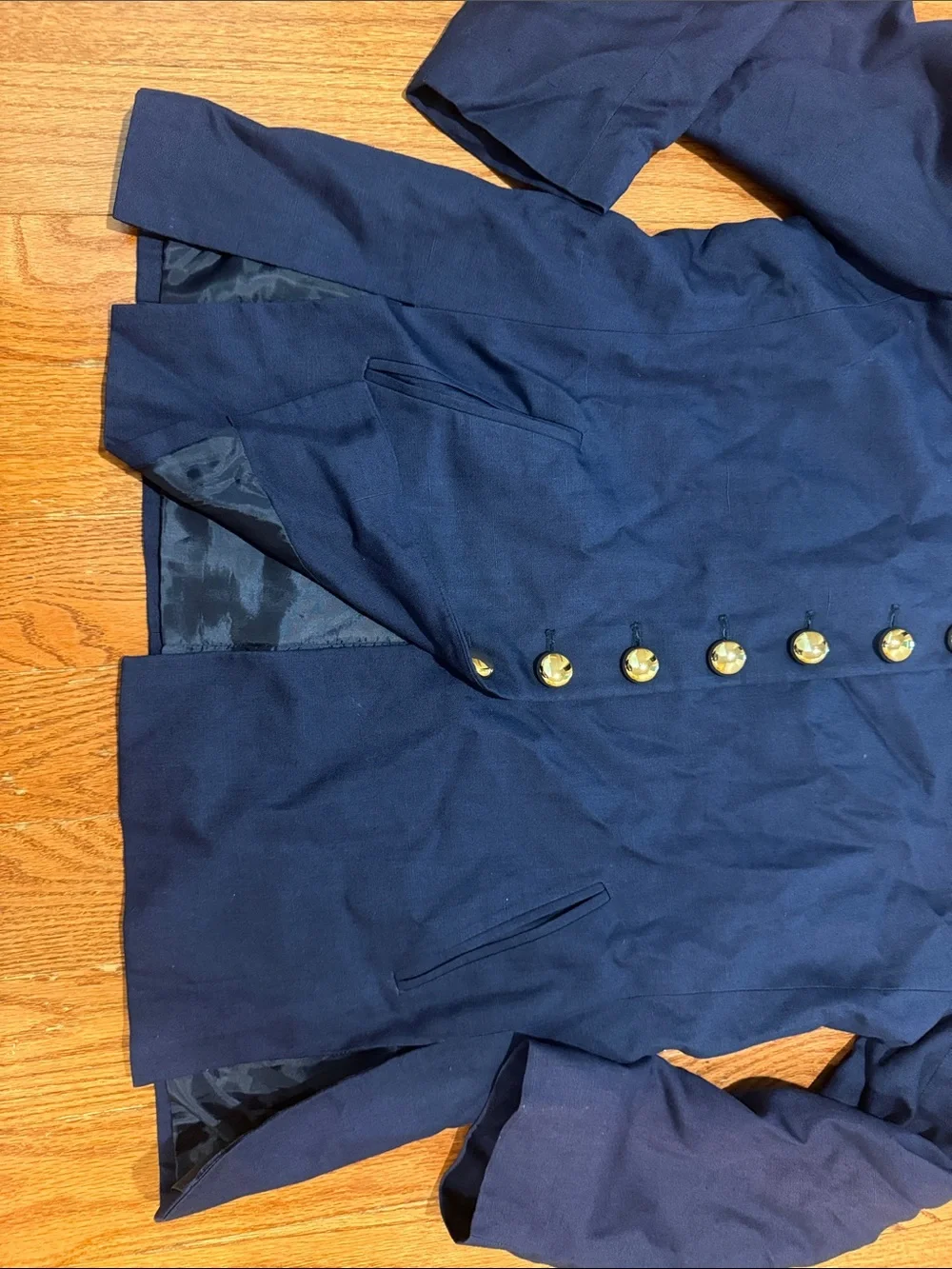 Christian Dior Vintage Navy Jacket with Gold Buttons Size 16